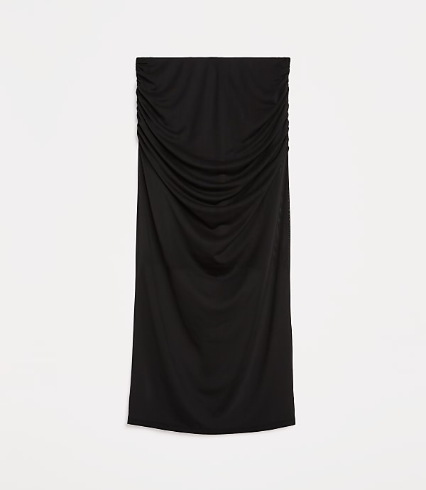 Petite LOFT Versa Mesh Ruched Midi Skirt