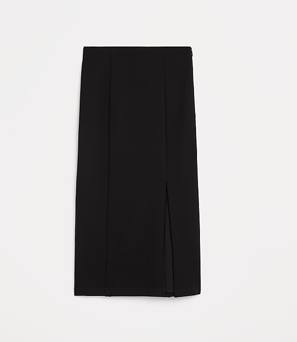 Petite LOFT Versa Ponte Column Midi Skirt