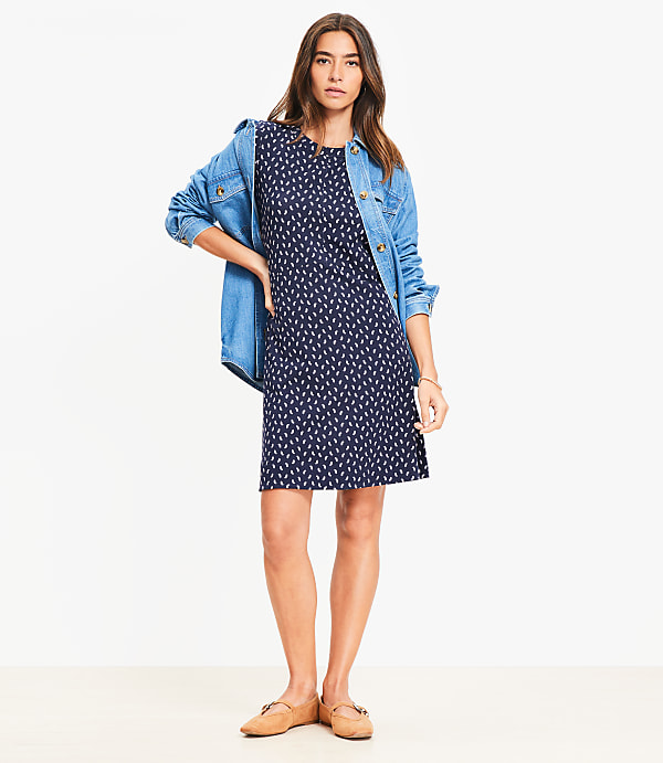 Petite Paisley Seamed Mini Dress