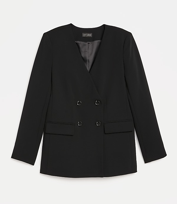 LOFT Versa Crepe Drape Collarless Blazer