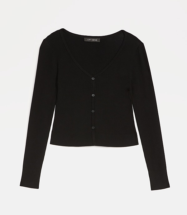 LOFT Versa Ribbed V-Neck Cardigan
