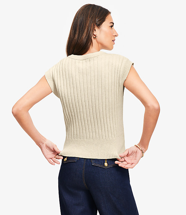 Heathered Ribbed Wedge Sweater