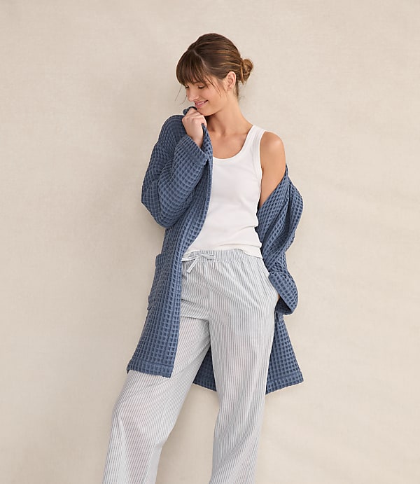 Haven Well Within Organic Cotton Waffle Hooded Robe