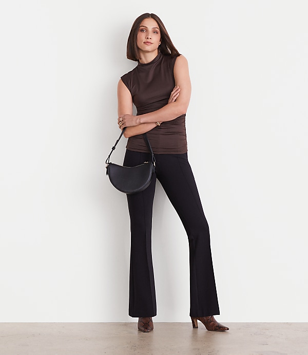 LOFT Versa 360 Knit Ruched Mock Neck Top
