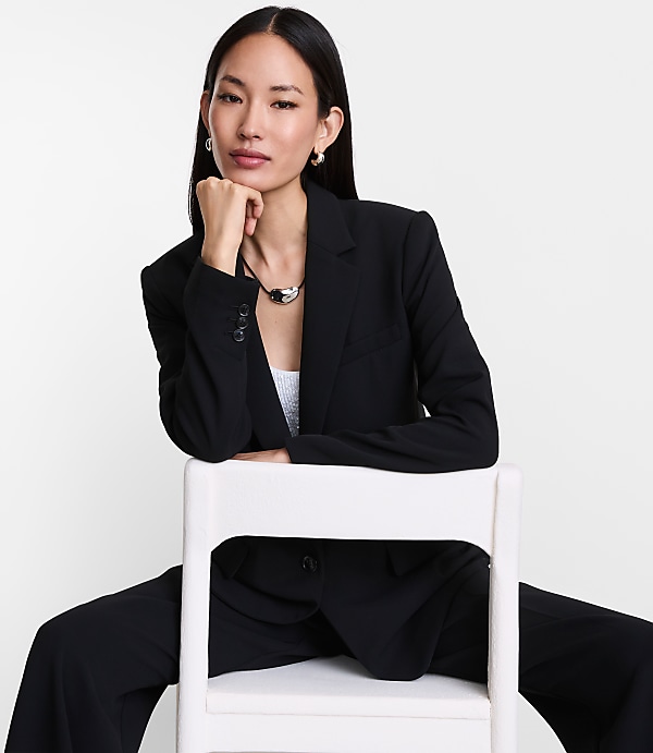 LOFT Versa Crepe Drape Relaxed Blazer
