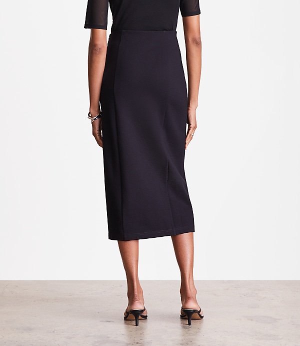 LOFT Versa Ponte Column Midi Skirt