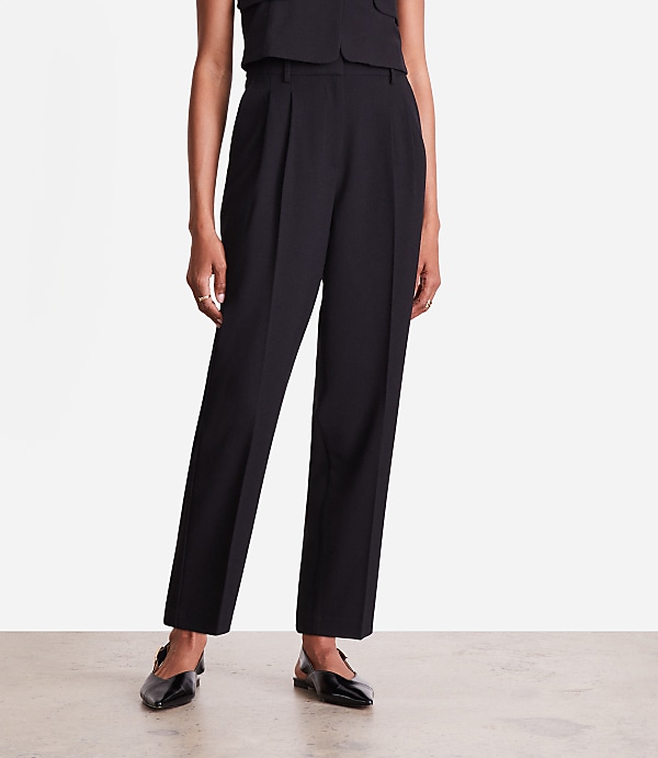 Petite LOFT Versa Seasonless Pleated Tapered Pants