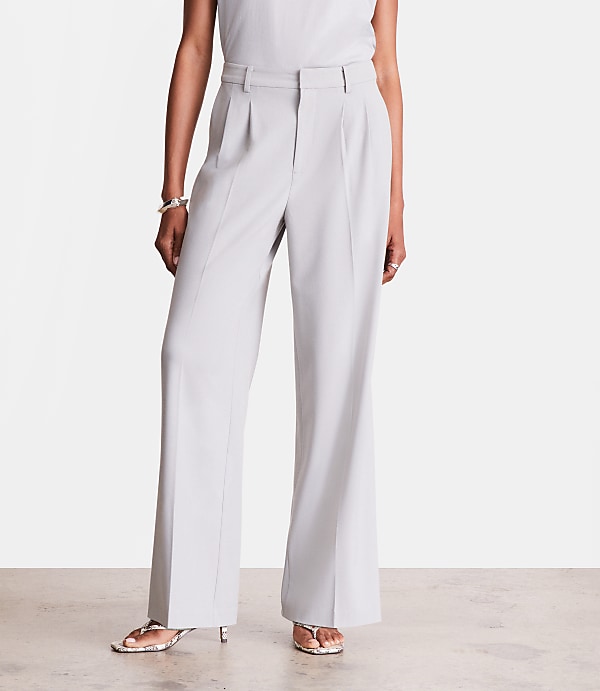 LOFT Versa Seasonless Stretch Double Pleat Wide Leg Pants