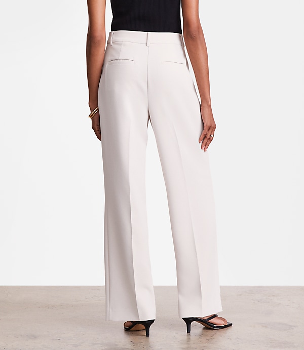 LOFT Versa Crepe Drape Pleated Relaxed Straight Pants