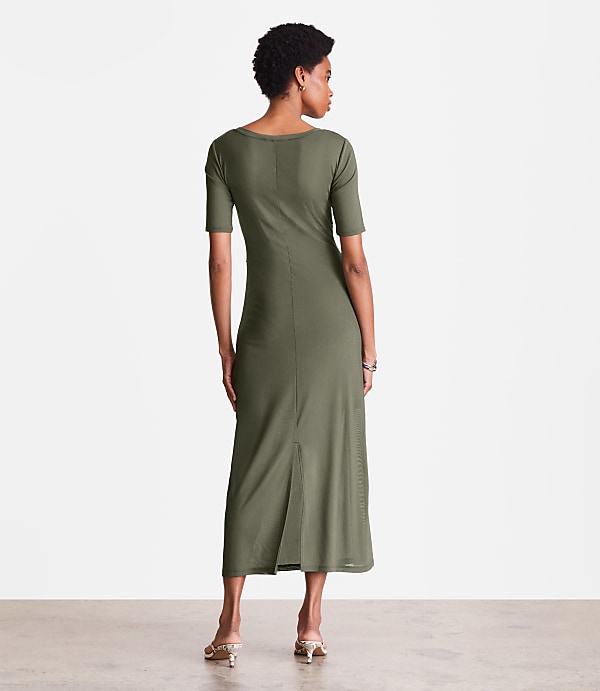 Petite LOFT Versa Mesh Midi Dress