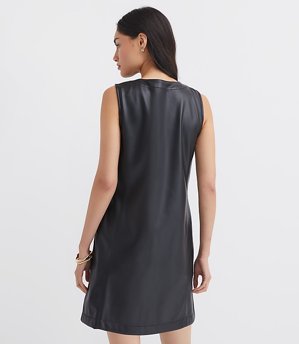 Faux Leather Mini Pocket Dress