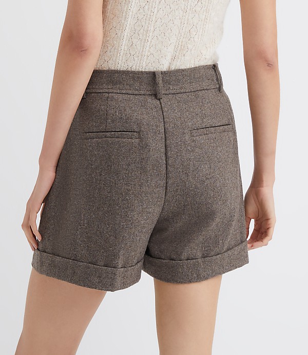Cuffed Shorts in Wool Blend