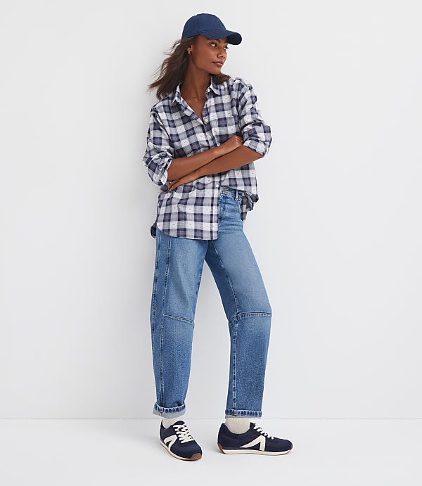 Clip Plaid Everyday Oversized Pocket Shirt