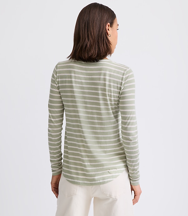 Petite Striped Long Sleeve Everyday Tee