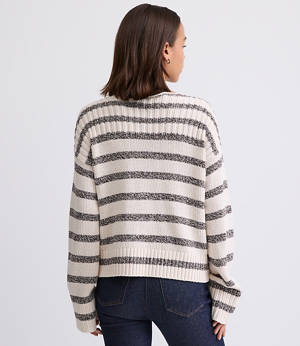 Petite Striped Ribtrim Boatneck Sweater