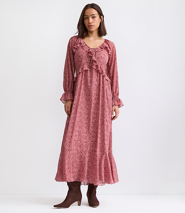 Floral Ruffle Maxi Dress