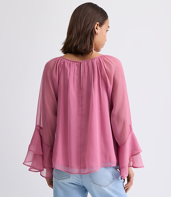 Tiered Ruffle Sleeve Blouse