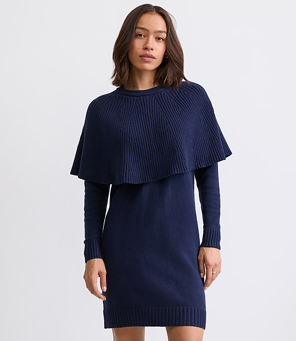 Cape Mini Sweater Dress
