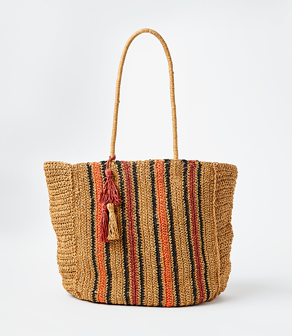 Salt & Umber Goldie Oversized Raffia Tote