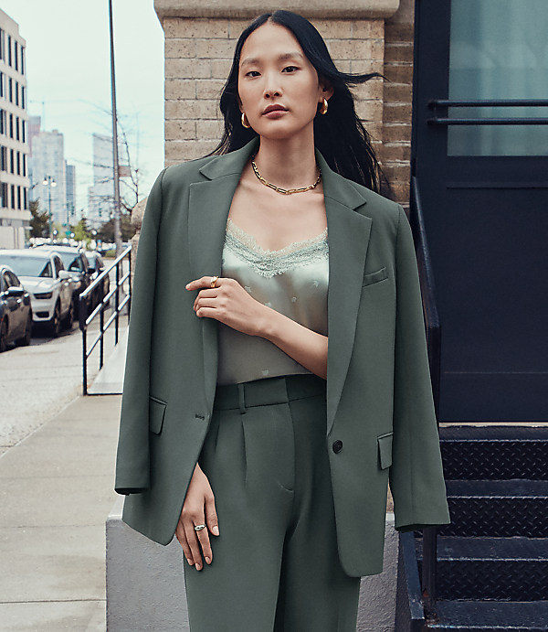 LOFT Versa Crepe Drape Relaxed Blazer