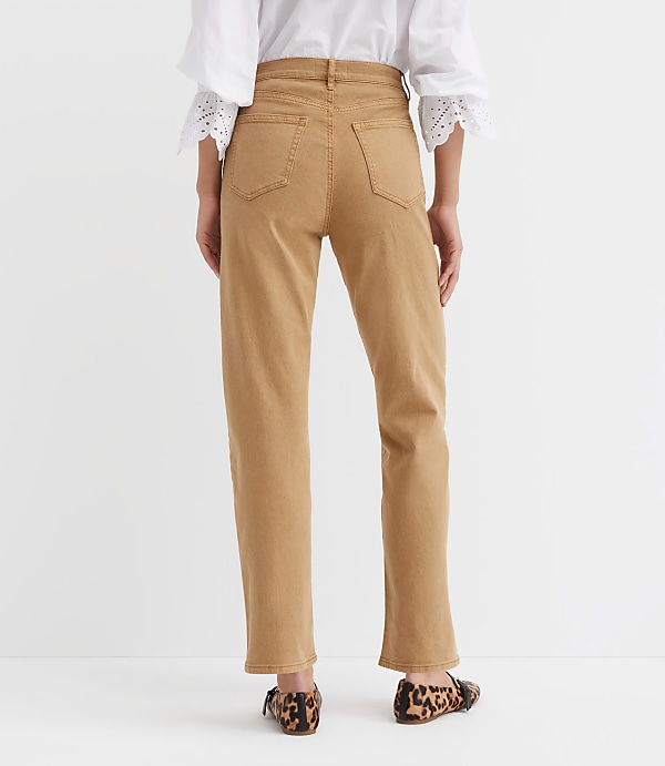 High Rise Straight Jeans in Cashew Tan