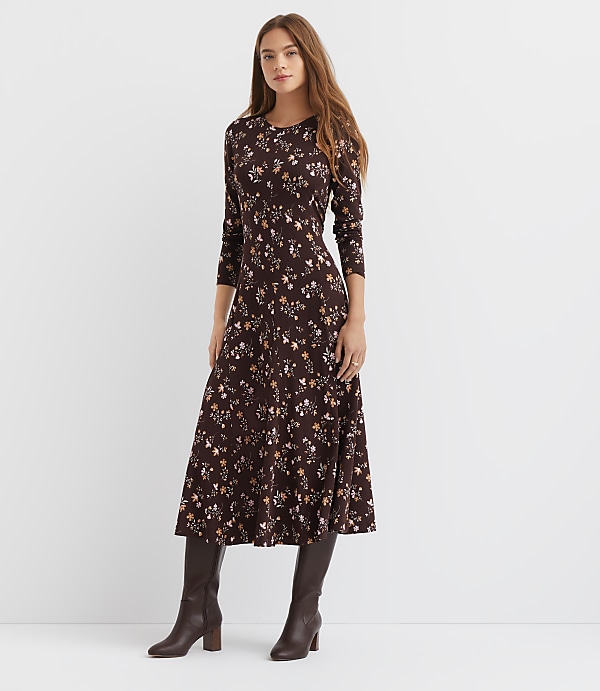 Floral Godet Maxi Dress