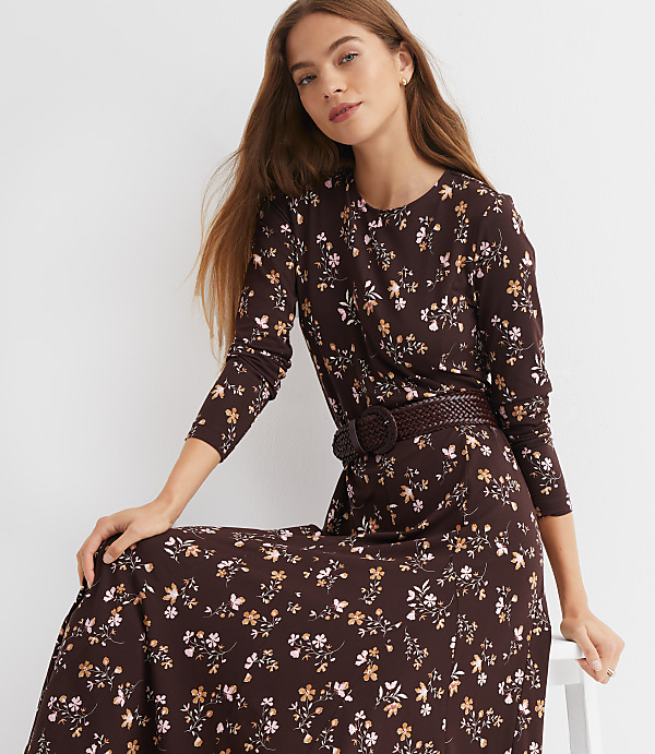 Petite Floral Godet Maxi Dress