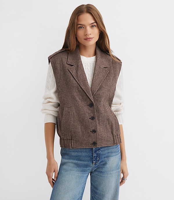 Petite Relaxed Vest Jacket