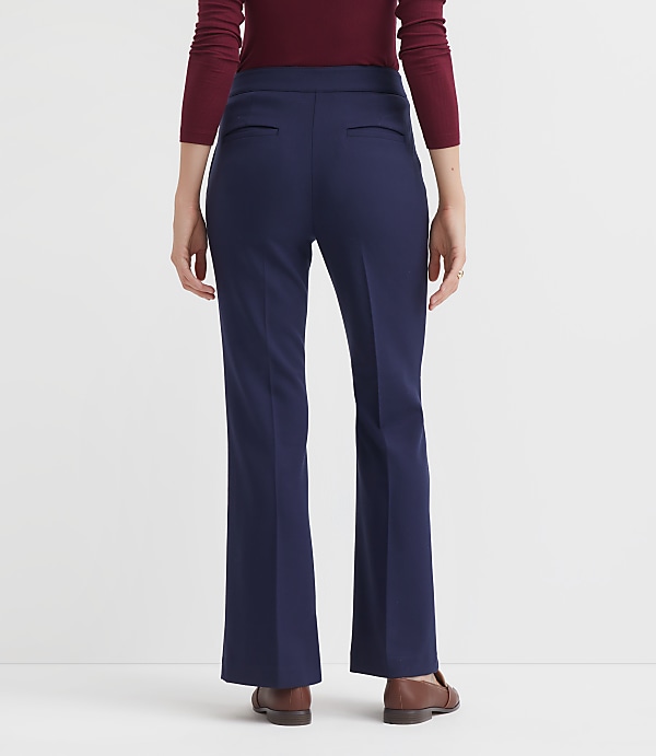 Pintucked Flare Pants in Twill