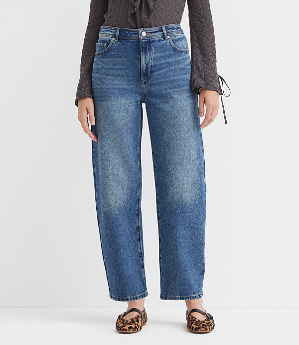 High Rise Barrel Jeans in Authentic Vintage Mid Wash