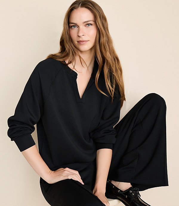 Petite Lou & Grey Scubasoft Split Neck Top