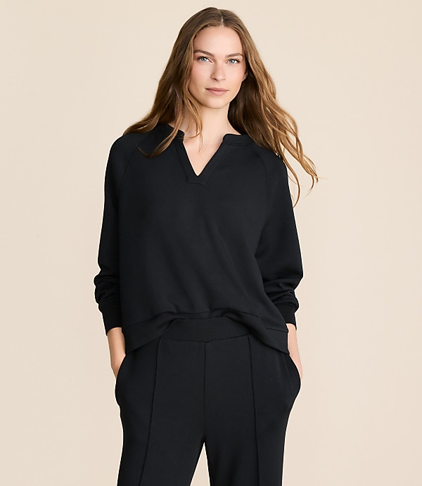 Petite Lou & Grey Scubasoft Split Neck Top
