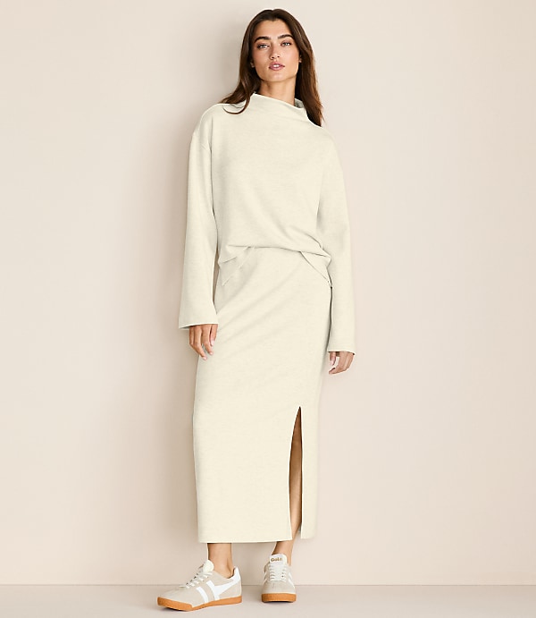 Lou & Grey Heathered Scubasoft Column Maxi Skirt