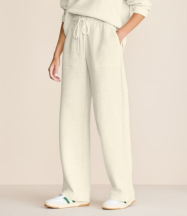 Lou & Grey Heathered Wafflestitch Straight Leg Pants