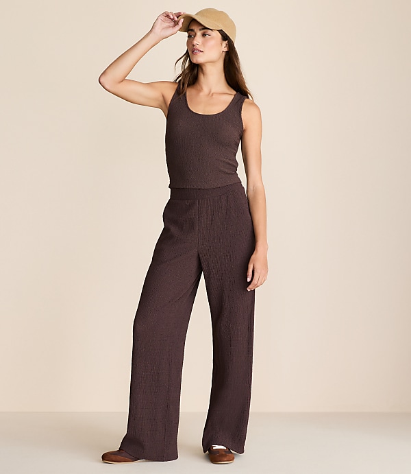 Lou & Grey Textured Wide Leg Pants