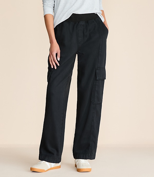 Lou & Grey Washed Twill Straight Leg Cargo Pants