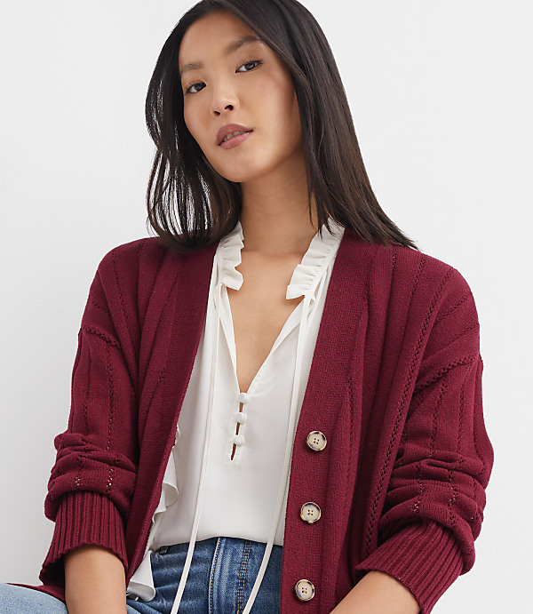 Pointelle Girlfriend Cardigan