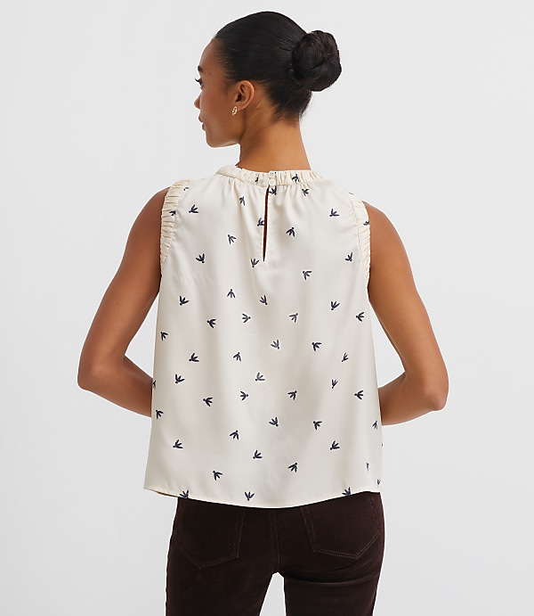 Floral Ruched Trim Shell