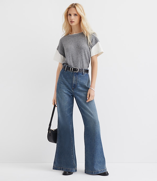 High Rise Trouser Jeans in Authentic Vintage Mid Wash