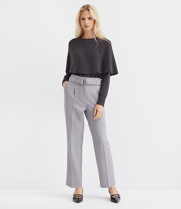 Belted Taper Pants in Melange