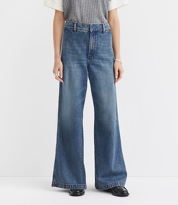 Curvy High Rise Trouser Jeans in Authentic Vintage Mid Wash