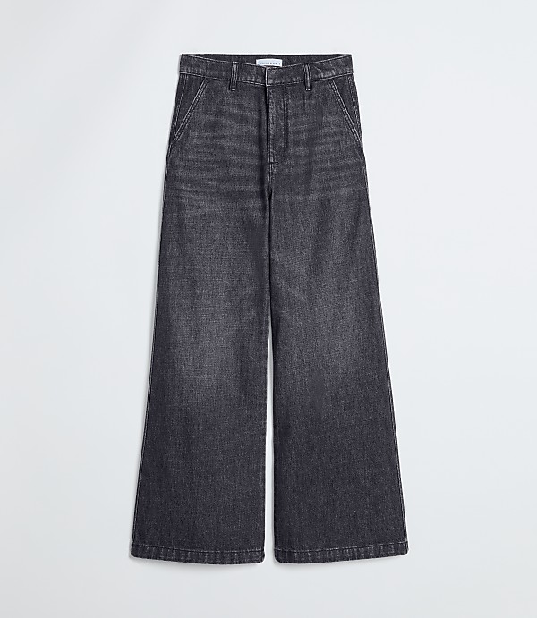 High Rise Trouser Jeans in Washed Black Wash