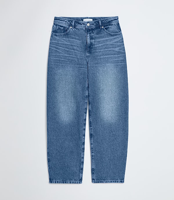 High Rise Barrel Jeans in Authentic Vintage Mid Wash