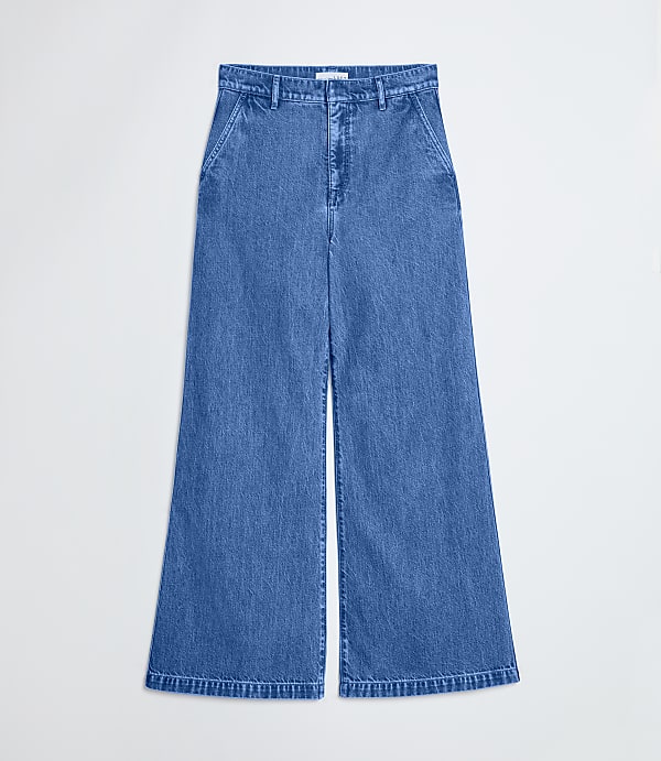 High Rise Trouser Jeans in Bright Mid Indigo Wash