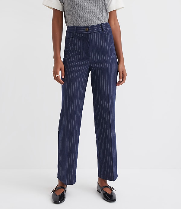 Petite Curvy Parker Straight Pants in Pinstripe