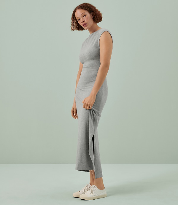 Lou & Grey Heathered Softened Boatneck Maxi Dress