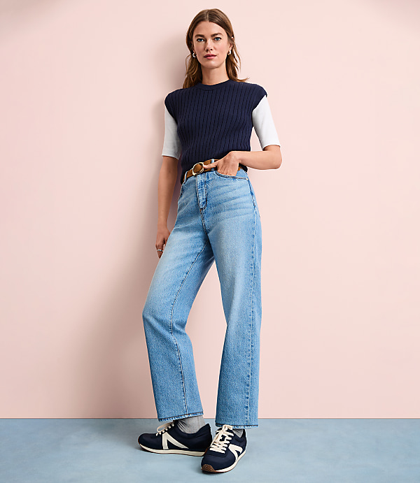 High Rise Straight Jeans in Light Vintage Wash