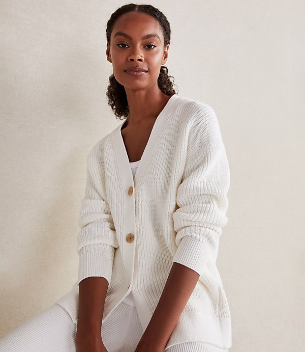 Haven Well Within Organic Cotton Shaker Stitch Cardigan