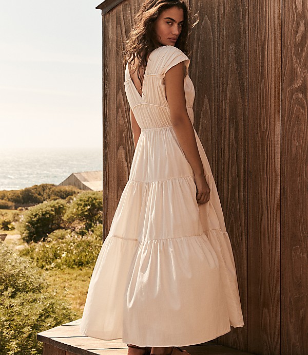 Haven Well Within Cotton Voile Rouched Maxi Dress