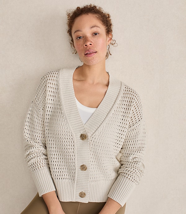 Haven Well Within Organic Cotton Open Stitch Cardigan